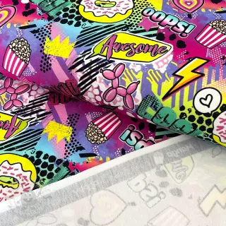 Triko Manga fuchsia digital print