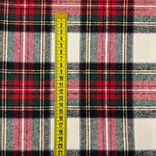 Pamučna tkanina YARN DYED CHECK BRUSHED Daniel ecru red
