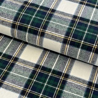 Pamučna tkanina YARN DYED CHECK BRUSHED Daniel ecru navy