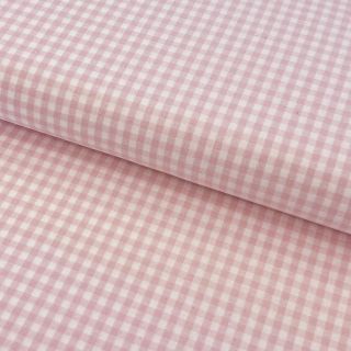 Pamučna tkanina YARN DYED CHECK BRUSHED light rose