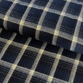 Viskoza Scottish Check YARN DYED BRUSHED navy