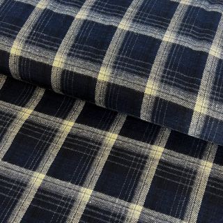 Viskoza Scottish Check YARN DYED BRUSHED navy