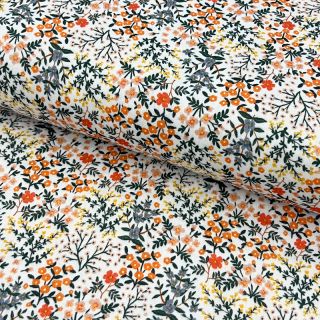 Dvostruka gaza/muslin Oldstyle flowers white digital print