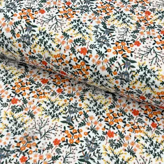 Tetra Tkanina/Muslin Oldstyle flowers white digital print