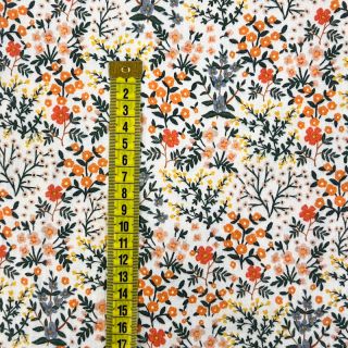 Dvostruka gaza/muslin Oldstyle flowers white digital print