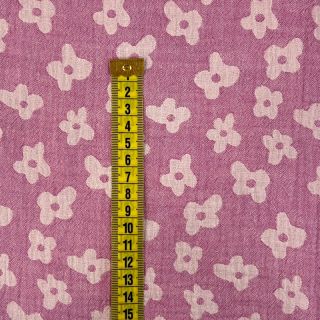 Dvostruka gaza/muslin JACQUARD Flowers cerise