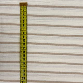 Tetra Tkanina/Muslin YARN DYED Thin strip beige