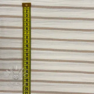 Tetra Tkanina/Muslin YARN DYED Thin strip beige