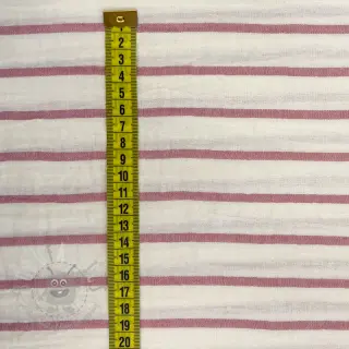 Tetra Tkanina/Muslin YARN DYED Thin strip mauve
