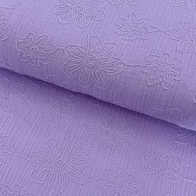 Dvostruka gaza/muslin EMBROIDERY Flowers lilac