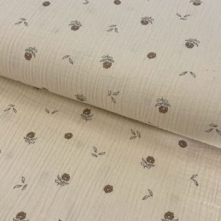 Dvostruka gaza/muslin Flowers SIMPLY NATURAL digital print ORGANIC