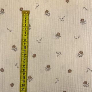 Dvostruka gaza/muslin Flowers SIMPLY NATURAL digital print ORGANIC