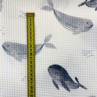 Pamučni vafel Whales digital print