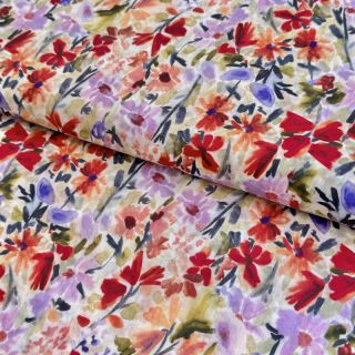 Pamučna tkanina VOILE Purple meadow digital print