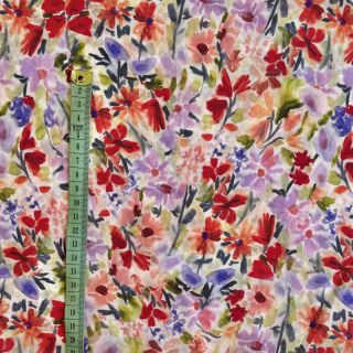 Bavlnená látka VOILE Purple meadow digital print