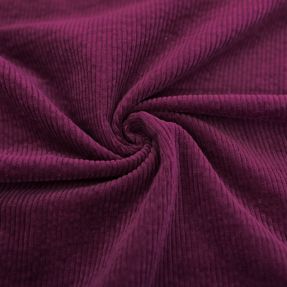 Rebrasti pliš 6W WASHED STRETCH aubergine