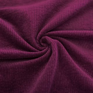 Rebrasti pliš 6W WASHED STRETCH aubergine