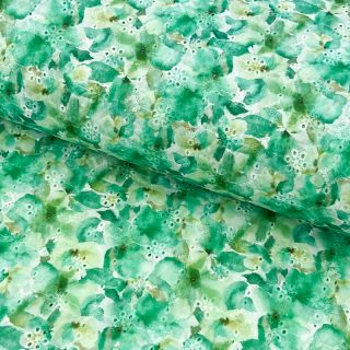 Pamuk EMBROIDERY Viola green digital print