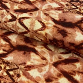 Lanena viskoza Shibori TIE DYE brown digital print