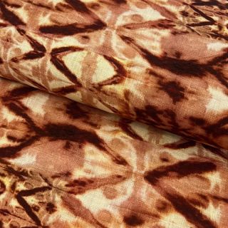 Lanena viskoza Shibori TIE DYE brown digital print