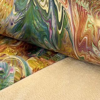 Umjetno krzno Peacock green digital print