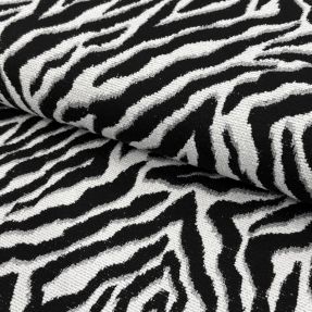 Dekorativna tkanina jacquard Tanzanie noir blanc