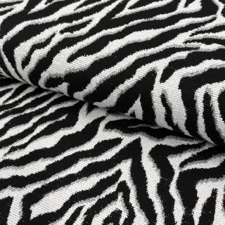 Dekorativna tkanina jacquard Tanzanie noir blanc