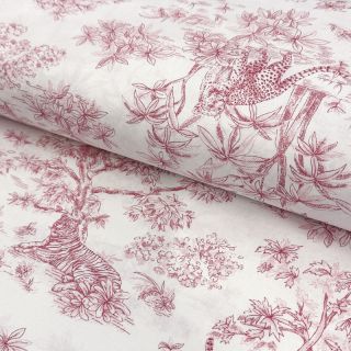 Bavlnená látka Acajou rouge PERCALE