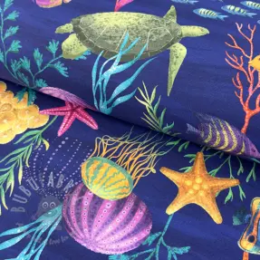 Dekorativna tkanina premium Underwater sea life digital print