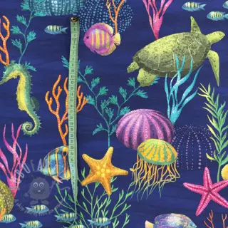 Dekorativna tkanina premium Underwater sea life digital print