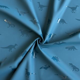 Tkanina za kabanice Dinosaurs blue
