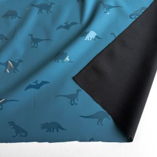 Tkanina za kabanice Dinosaurs blue