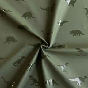 Tkanina za kabanice Dinosaurs dark green