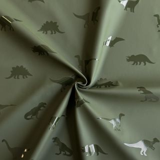 Tkanina za kabanice Dinosaurs dark green