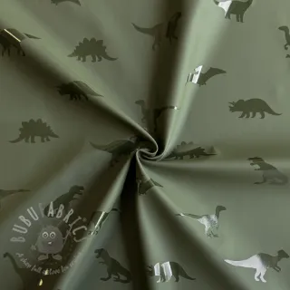 Tkanina za kabanice Dinosaurs dark green
