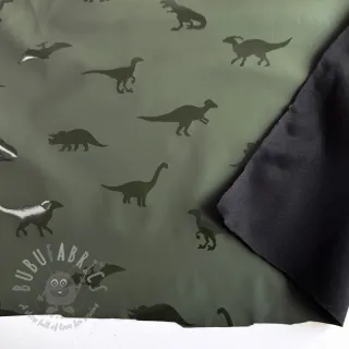 Tkanina za kabanice Dinosaurs dark green