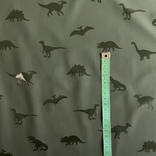 Tkanina za kabanice Dinosaurs dark green