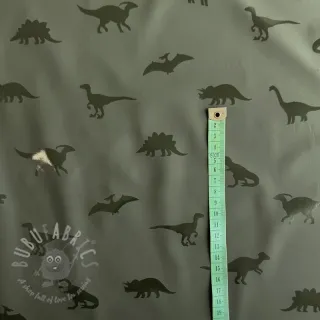 Tkanina za kabanice Dinosaurs dark green