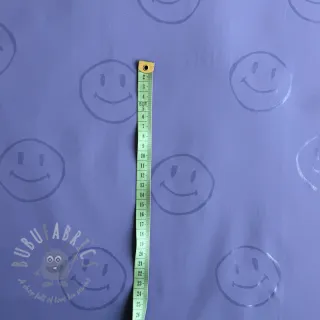 Tkanina za kabanice Happy faces purple