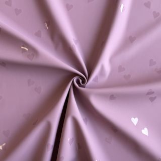 Tkanina za kabanice Hearts purple