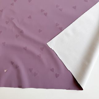Tkanina za kabanice Hearts purple