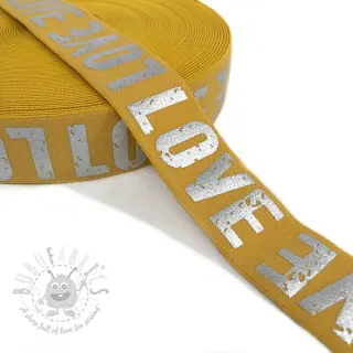 Elastika 3,5 cm LOVE ochre