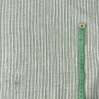 Tetra Tkanina/Muslin YARN DYED Stripes old green