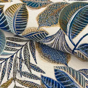 Dekorativna tkanina jacquard Cacao allover bleu