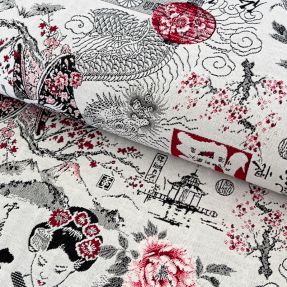 Dekorativna tkanina jacquard Akita blanc