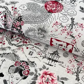 Dekorativna tkanina jacquard Akita blanc