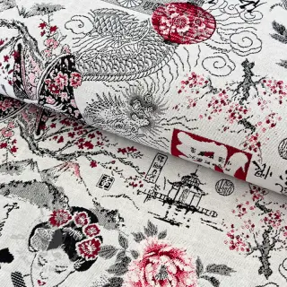 Dekorativna tkanina jacquard Akita blanc