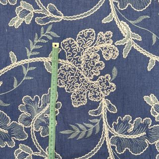 Pamuk JEANS Embroidery leaves light blue