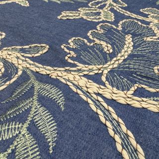 Pamuk JEANS Embroidery leaves light blue