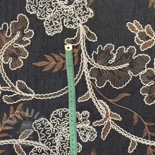 Pamuk JEANS Embroidery leaves black